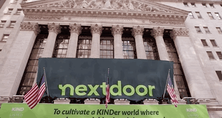 Nextdoor goes public, sees stock jump in early trading