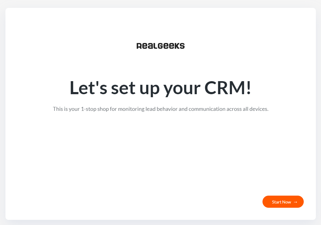 Real Geeks: Let's set up your CRM!