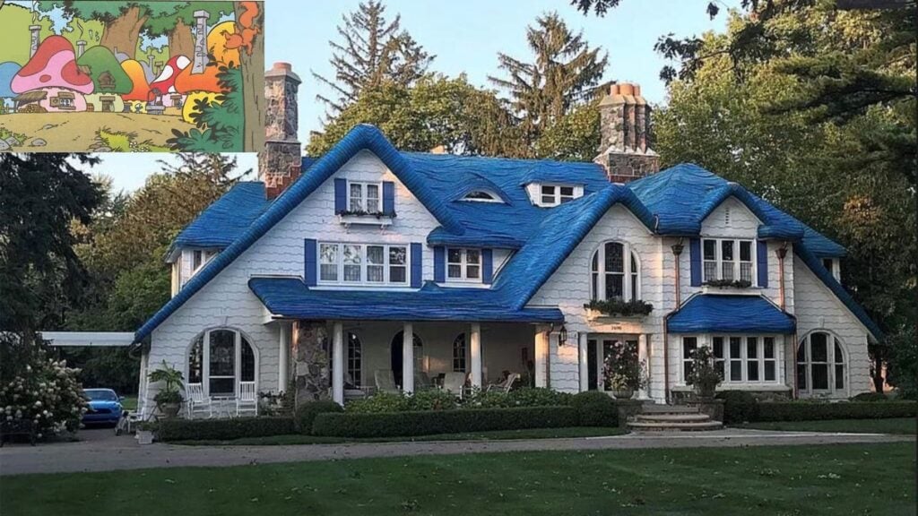'Smurf' house goes viral after blue roof gets moment in the spotlight