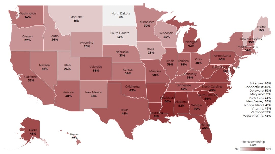 Bank Of America S New Solution Helps Minorities Own Homes Inman   Black Home Ownership By Race By State NAR 